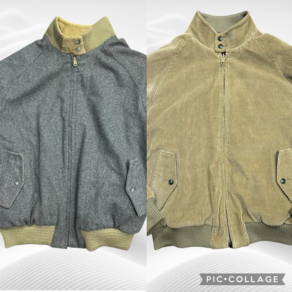Vintage Authentic Imports Reversible Corduroy To Wool Bomber Jacket Size 40/med